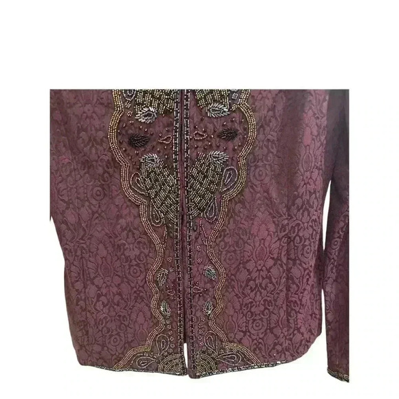 Chico's Victorian Bead Jenean Jacket in Plush Purple Size 0, NWT - Picture 2 of 9